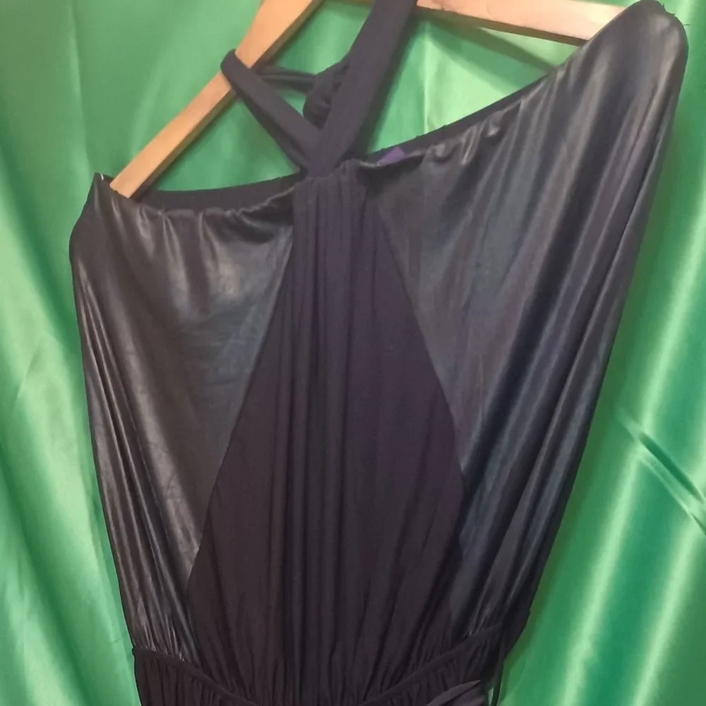 Cameo Black Mixed Media Dressy Jumpsuit Size 1X - Picture 2 of 13